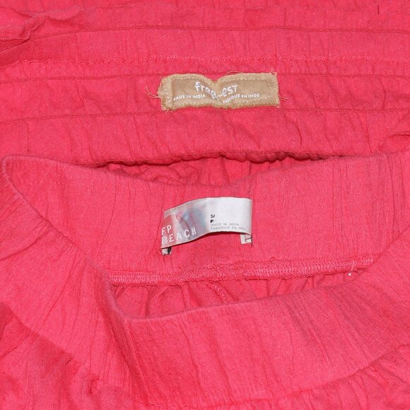 Free People Solange Set Ruffle Pull-On Wide-Leg Smocked Top & Pants S - Picture 8 of 8